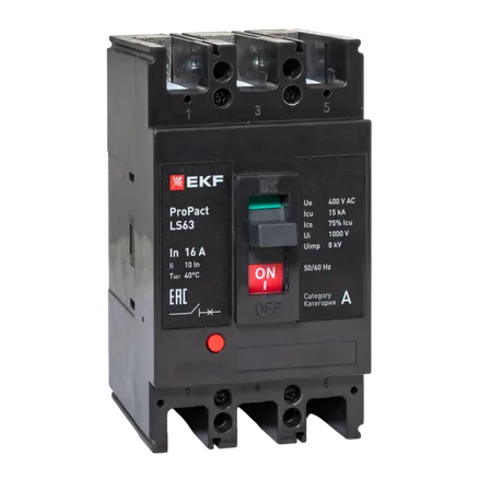 LS63 15кА 3P 16А ProPact EKF (mccb-63-15-3-16-ls)