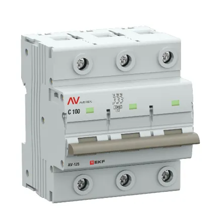 AV-125 3P 100A (C) 10kA EKF AVERES (mcb125-3-100C-av)
