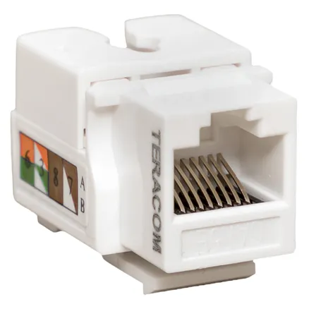Модуль Keystone TERACOM PRO Cat.5E RJ-45 неэкран. 110 IDC 90 град. белый (TRP-KSTN-90D-5EUTP-WH)