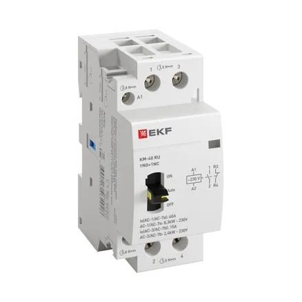 Контактор модульный КМ РУ 40А 1NO+1NC 230В АС (2 мод.) PROXIMA EKF (km-2m-40-11)