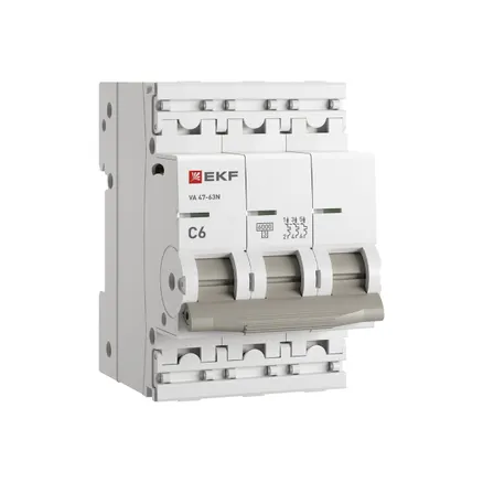 Авт. выкл. 3P 6А (C) 6кА ВА 47-63N PROxima EKF (M636306C)