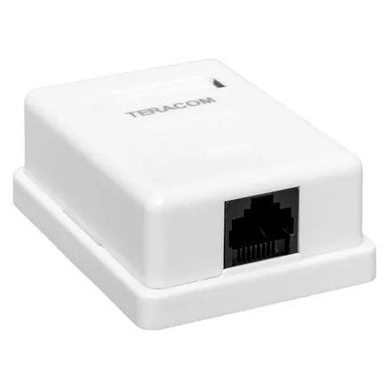Розетка настенная TERACOM Cat.5E неэкран. 1 порт RJ-45 Dual IDC белая (TRC-WBOX-1RJ45-5EUTP-WH)