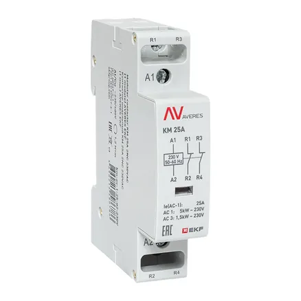 Контактор модульный КМ 25А 2NC 230В АС (1 мод.) AVERES EKF (km-av-1-25-02-230V)