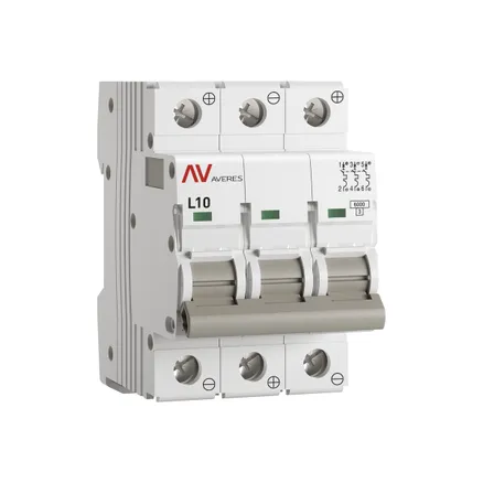AV-6 DC 3P 10A (L) 6kA EKF AVERES (mcb6-DC-3-10L-av)