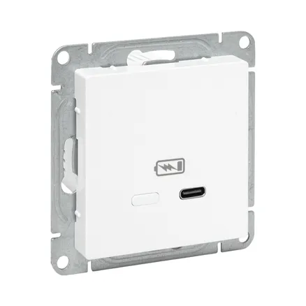 Механизм роз. USB-С, быстрая, бел. Эпика EKF (UP1-SOW-USBCF)
