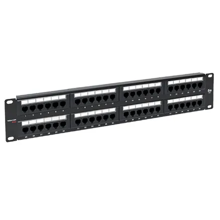 Патч-панель TERACOM PRO 19'' Cat.5E 2U неэкран. UTP 48 портов RJ-45 Dual IDC (TRP-PPNL-5EUTP-2U48)