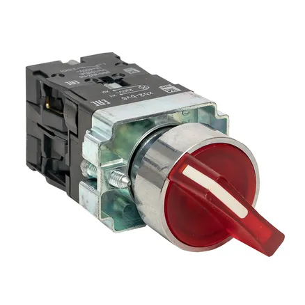 Переключатель BD21 2P c красной подсветкой 230В NO EKF (xb2-bk21-r-230)