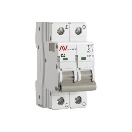 AV-6 DC 2P 4A (C) 6kA EKF AVERES (mcb6-DC-2-04C-av)