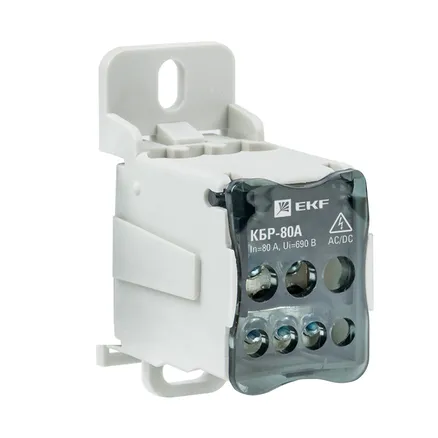 Блок КБР на DIN-рейку и монтажную панель 80A EKF (plc-kbr80)