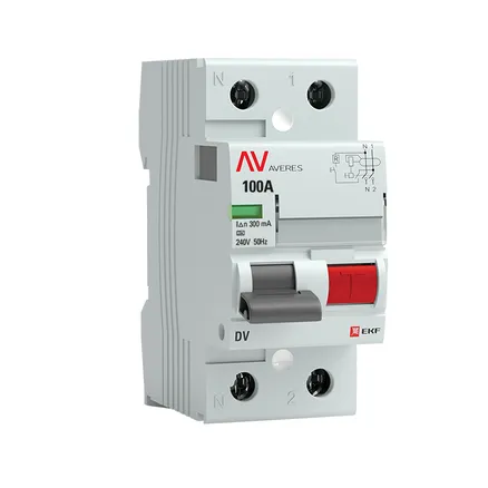 DV 2P 100А/300мА (A) EKF AVERES (rccb-2-100-300-a-av)