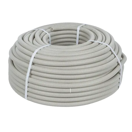 Труба гофрированная ПВХ d25мм с протяжкой сер. (уп.25м) Plast PROxima EKF tg-z-25-25n