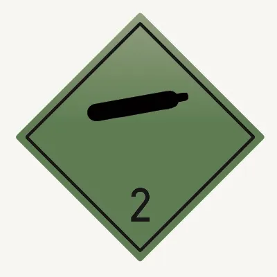 Знак наклейка для маркировки опасных грузов 2.1 "Невоспламеняющиеся, нетоксичные газы" (250x250) ГОСТ 19433-88 EKF PROxima