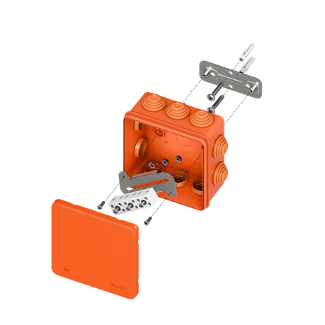 Коробка огнестойкая E45 100х100х50мм с клеммниками 6 полюсов 0,5-4мм2 IP55 HF EKF