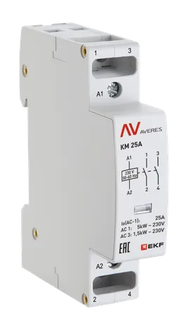 Контактор модульный КМ 25А 2NО 48VAC (1 мод.) AVERES EKF