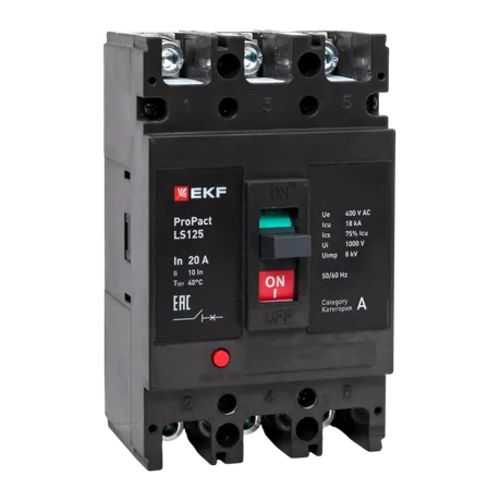 Автоматический выключатель LS125 18кА 3P 20А ProPact EKF