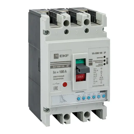 Выключатель автоматический ВА-99М 100/100А 3P 50кА с электронным расцепителем EKF