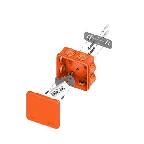Коробка огнестойкая E45 85х85х40мм с клеммниками 5 полюсов 0,5-10мм2 IP55 HF EKF