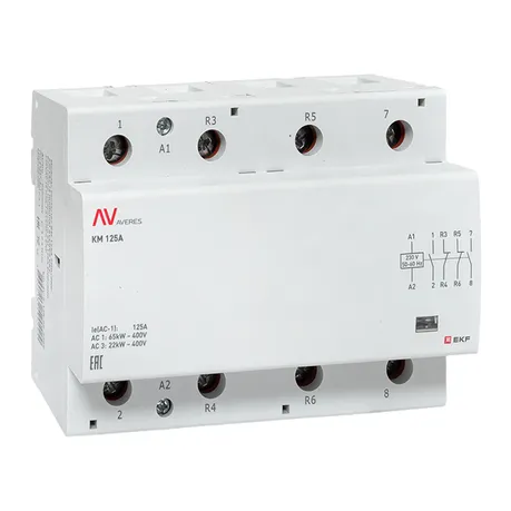 Контактор модульный КМ 125А 2NO+2NC 230VAC (6 мод.) AVERES EKF