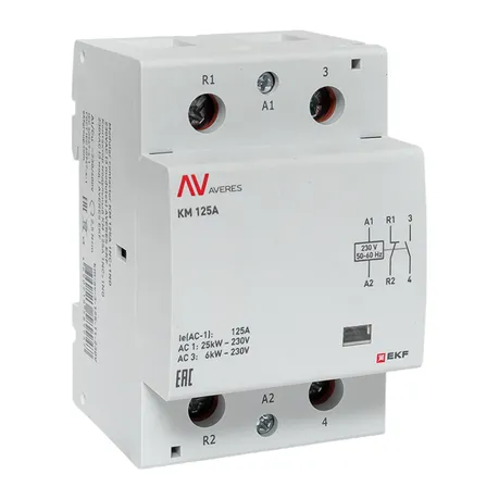 Контактор модульный КМ 125А 1NC+1NO 230VAC (3 мод.) AVERES EKF