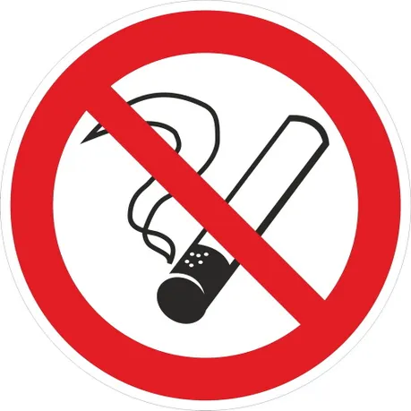 Знак наклейка P01 "Запрещается курить" (200х200) ГОСТ 12.4.026-2015 EKF