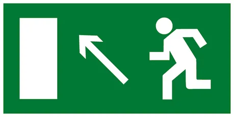 Знак пластик E06 "Направление к эвакуационному выходу налево вверх" (150x300) ГОСТ 12.4.026-2015 EKF PROxima