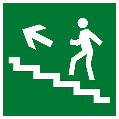 Знак пластик E16 "Направление к эвакуационному выходу по лестнице вверх" (200x200) ГОСТ 12.4.026-2015 EKF PROxima