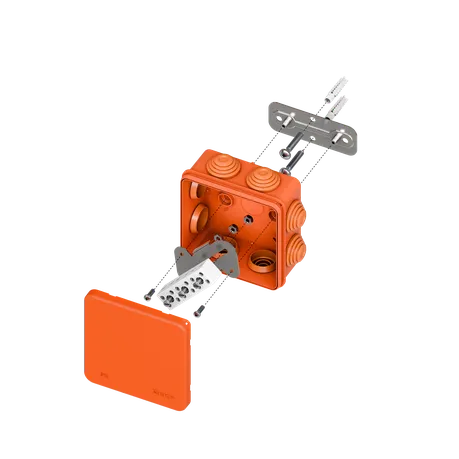 Коробка огнестойкая E45 85х85х40мм с клеммниками 6 полюсов 0,5-4мм2 IP55 HF EKF