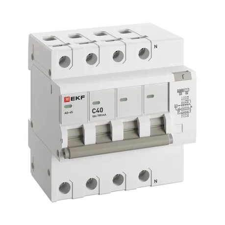 Дифференциальный автомат АД-4 S 40А/100мА (хар. C, AC, электронный) 6кА EKF PROxima