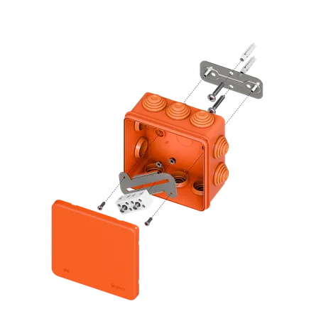 Коробка огнестойкая E45 100х100х50мм с клеммниками 4 полюса 0,5-4мм2 IP55 HF EKF