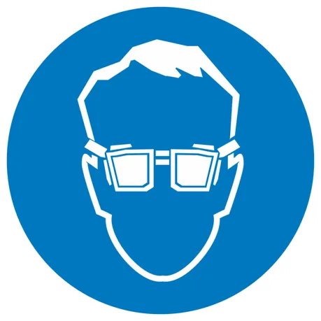 Знак металл M01 "Работать в защитных очках" (200x200) ГОСТ 12.4.026-2015 EKF PROxima