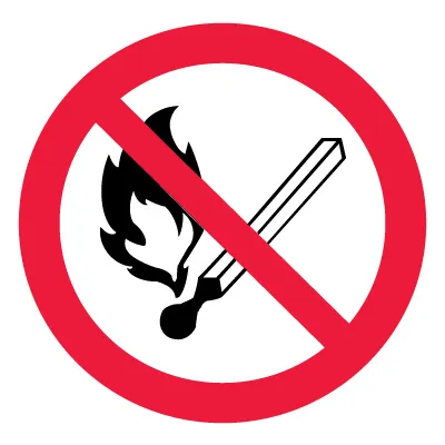 Знак пластик P02 "Запрещается пользоваться открытым огнем и курить" (200x200) ГОСТ 12.4.026-2015 EKF PROxima