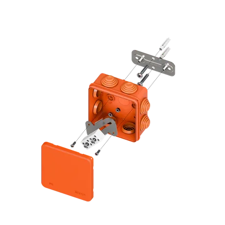 Коробка огнестойкая E45 85х85х40мм с клеммниками 4 полюса 0,5-4мм2 IP55 HF EKF