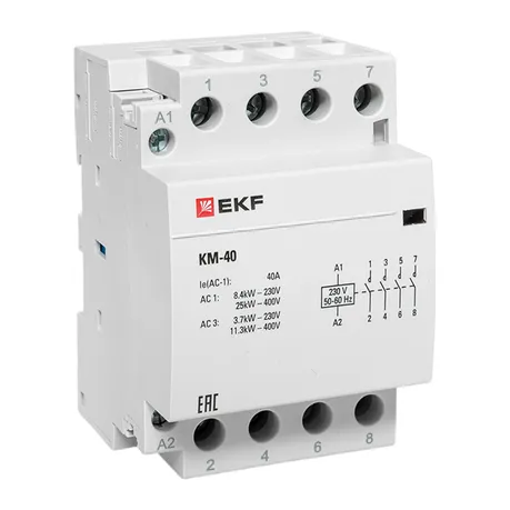 Контактор модульный КМ 40А 4NО (3 мод.) EKF PROxima
