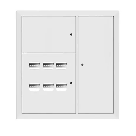 Щит этажный 6 кв. RAL9003 3 окна в ряд по гориз. (1000х950х150) EKF Basic