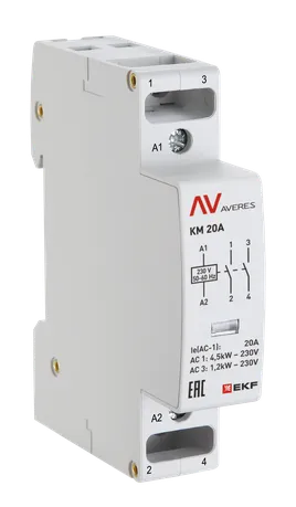 Контактор модульный КМ 20А 2NC 48VAC (1 мод.) AVERES EKF