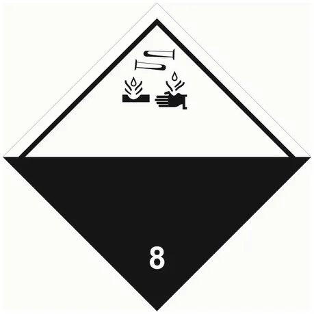 Знак наклейка для маркировки опасных грузов "Кл.8" (250x250) ГОСТ 19433-88 EKF PROxima