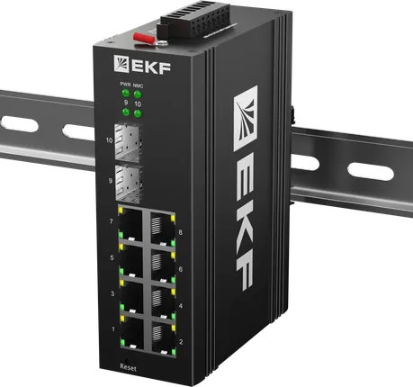 Промышленный управляемый коммутатор уровня L2 TSX-ML2-2GH/SFP-8GT, 2 порта 2.5G Base-X SFP, 8 портов 10/100/1000Base-T(X) RJ45, монтаж на динрейку TSX EKF