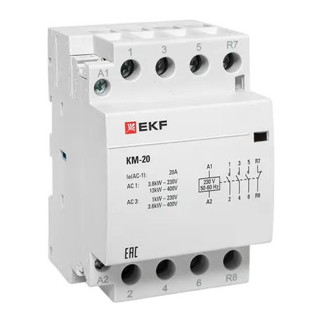 Контактор модульный КМ 20А 3NО+NC (3 мод.) EKF PROxima