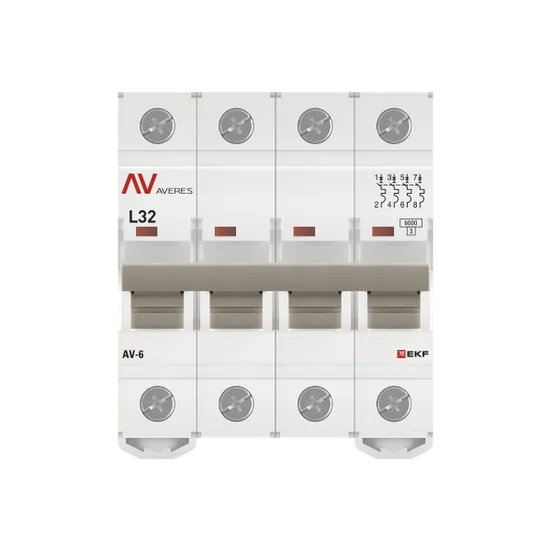 Выключатель автоматический AV-6 4P 32A (L) 6kA EKF AVERES
