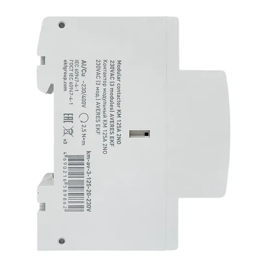 Контактор модульный КМ 125А 2NО 230VAC (3 мод.) AVERES EKF