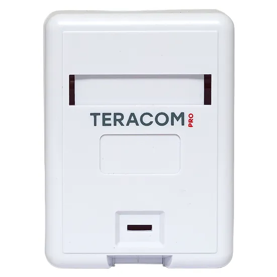 Корпус настенной розетки TERACOM PRO на 1 модуль Keystone со шторкой и маркером белый