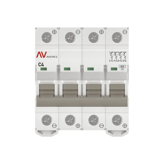Выключатель автоматический AV-6 DC 4P 4A (C) 6kA EKF AVERES