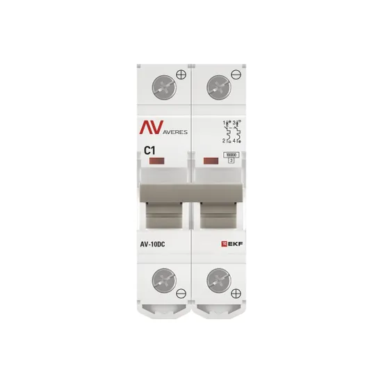 Выключатель автоматический AV-10 DC 2P 1A (C) 10kA EKF AVERES