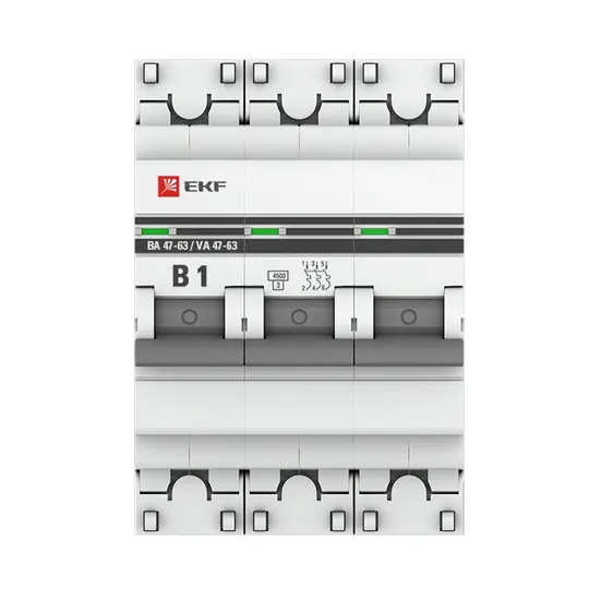 Автоматический выключатель 3P 1А (B) 4,5кА ВА 47-63 EKF PROxima