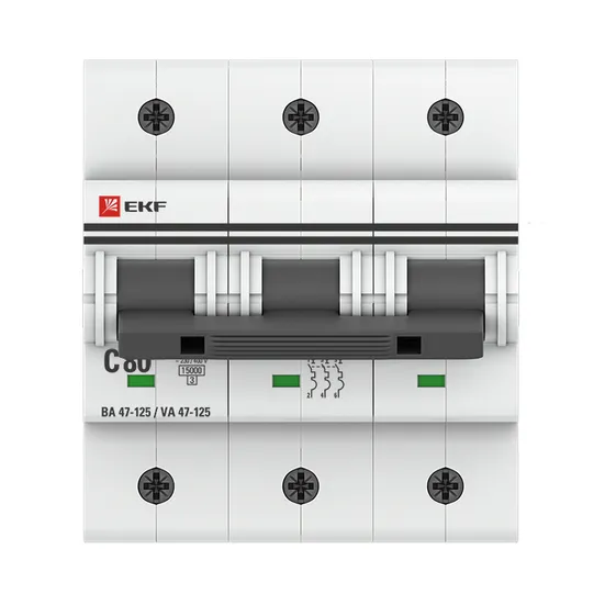 Автоматический выключатель 3P 80А (C) 15кА ВА 47-125 EKF PROxima