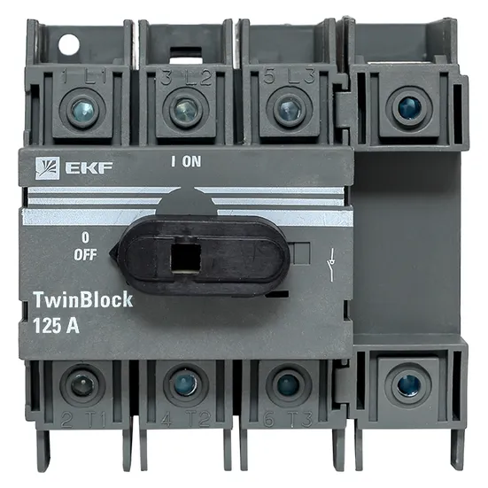 Рубильник 125A 4P c рукояткой управления для прямой установки TwinBlock EKF