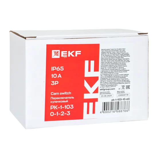 Переключатель кулачковый ПК-1-103 10А 3P «0-1-2-3» IP65 EKF