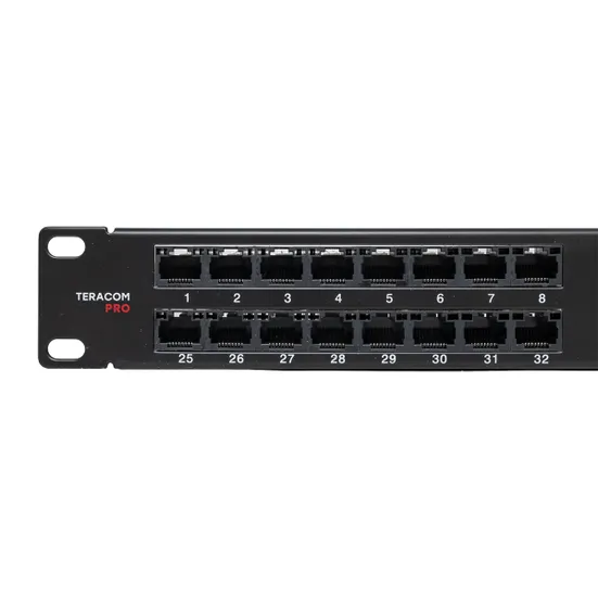 Патч-панель высокой плотности TERACOM PRO 19'' Cat.5E 1U неэкранированная UTP 48 портов RJ-45 Dual IDC с органайзером