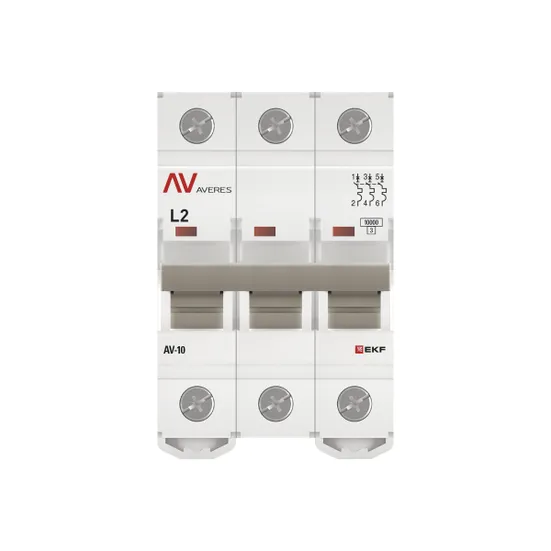 Выключатель автоматический AV-10 3P 2A (L) 10kA EKF AVERES