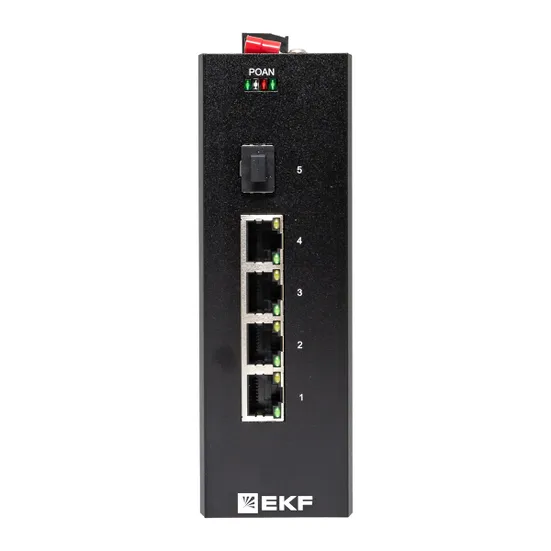 Промышленный неуправляемый коммутатор U-1GX/SFP-4GTP, 1 порт 1000Base-X SFP, 4 порта 10/100/1000Base-T(X) RJ45 c PoE, монтаж на динрейку TSX EKF